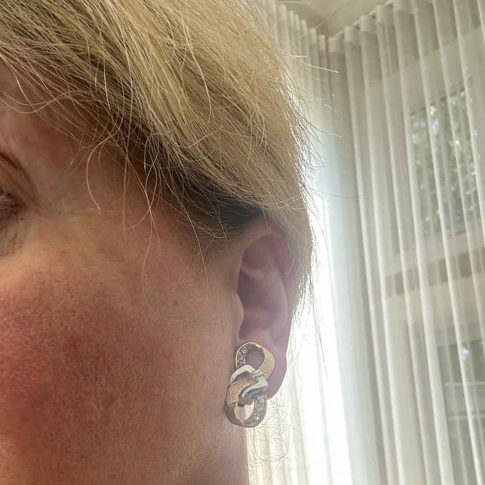 Chic Twisted Silver and  gold tone earrings